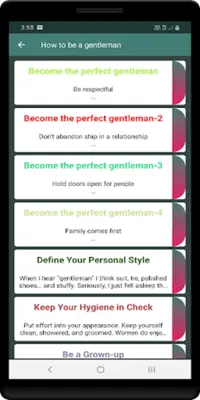 How to be a Gentleman android App screenshot 2